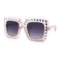 thumbnail image 2 of Kids Size Girls Bling Concave Engraving Iced Out Rectangular Butterfly Sunglasses Pink Smoke, 2 of 4