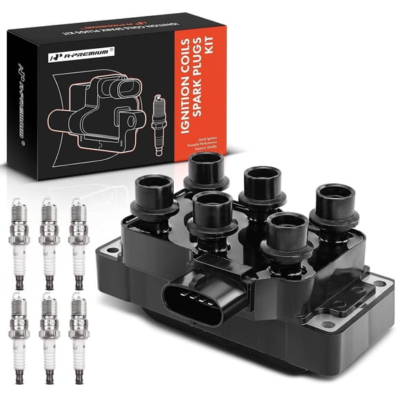 A-Premium Ignition Coils and Spark Plugs Kits Compatible with Ford Explorer 2006-2010, Explorer Sport Trac 2007-2010, Mustang 2005-2010, Ranger 2001-2011 & Mazda B4000 2001-2010 & Mercury Mountaineer