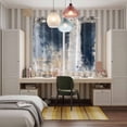 thumbnail image 5 of Navy Blue Grey Kitchen Curtains 84 Inch Length, Modern Abstract Art Rustic Grommet Top Bedroom Living Room Curtains, Light Filtering Cafe Curtain Drapes 2 Panels Set 104''x84'', 5 of 9