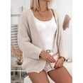 thumbnail image 6 of Women'S Thick Cardigan Sweater Oversized Long Style Trendy Early Autumn Wear Fashionable and Comfortable Khaki L, 6 of 9