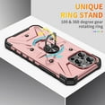 thumbnail image 3 of For iPhone 16 Pro Max Case Rugged, With Grip Ring Holder Rotating Kickstand Easy to Hand Compatile with Car Mount Anti-Scratch Heavy Duty Protective Phone Case for Apple iPhone 16 Pro Max, Rosegold, 3 of 8