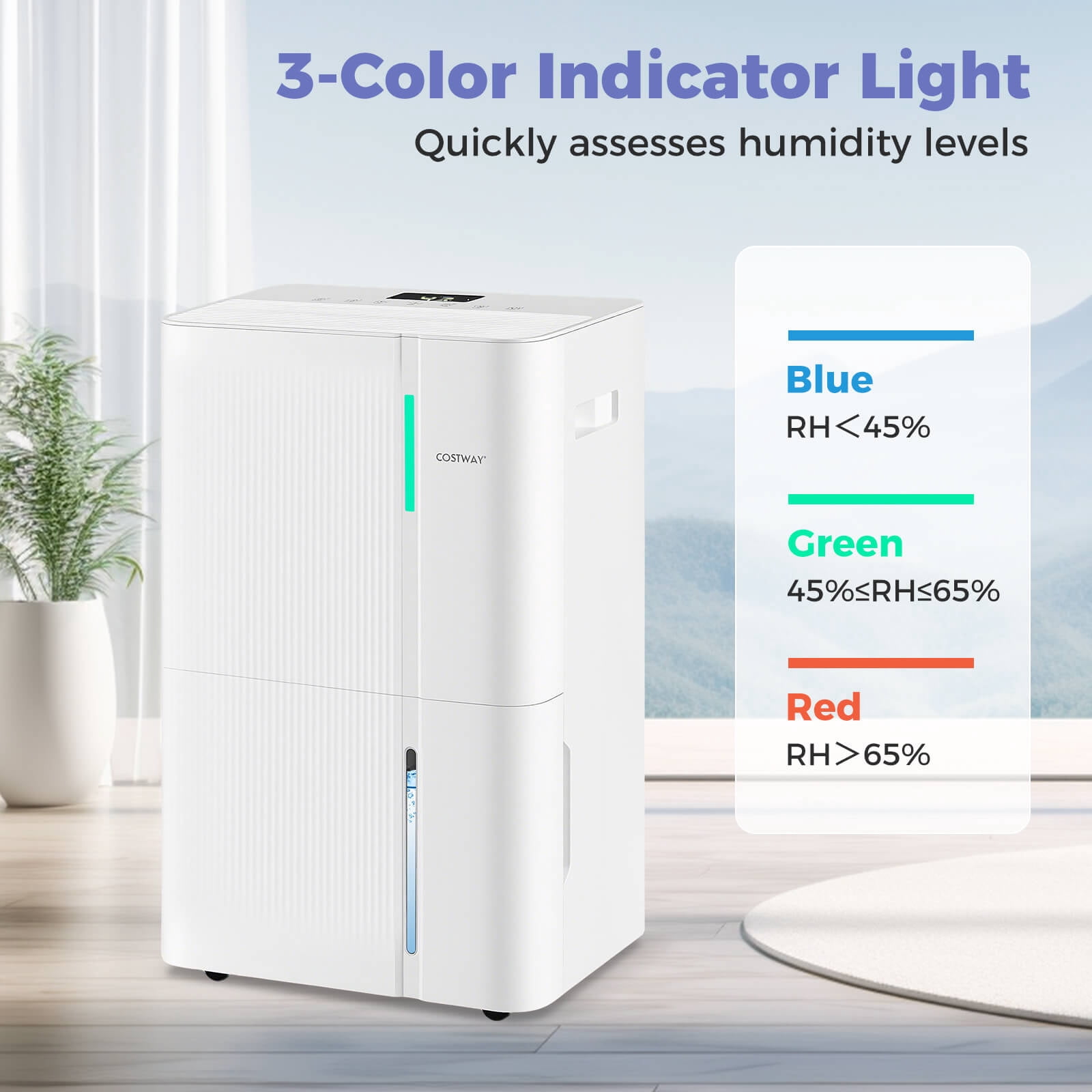 Costway 35-Pint(DOE) Dehumidifier for Home 8000 Sq.Ft Dehumidifier with 3 Modes 24H Timer (MAX 96Pint at 95°F, 90%RH)