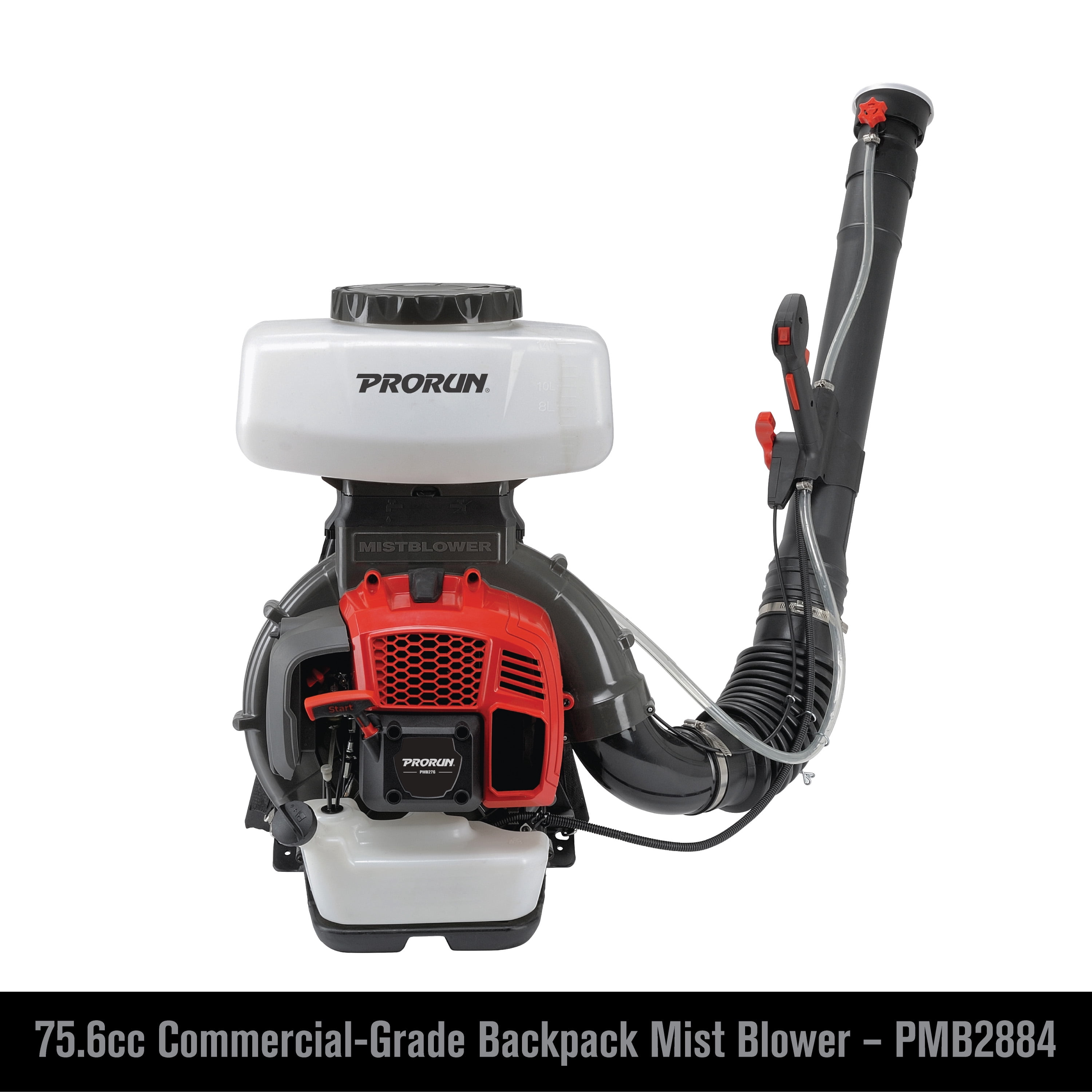 Prorun PMB2884 Backpack Mist Blower, 75.6cc 4.2HP Engine, 4-Gallon Tank, 3-in-1 Sprayer & Duster & Leaf Blower