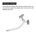 thumbnail image 4 of 5Sets Ribbon Crimp Clamp Ends Lobster Claw Clasps & Chain 10.5mm Stripe Silver, 4 of 6