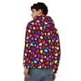 thumbnail image 4 of Wukai Colorful Hearts Print Men's Zip-Up Hoodie,Fleece Full-Zip Hoodie for Men, Hooded Sweatshirt-Large, 4 of 5