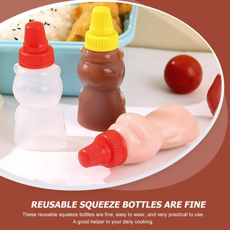 4pcs Mini Sauce Bottles Tiny Squeeze Bottles Household Squeeze