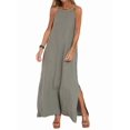 thumbnail image 3 of Women's Dress Summer Loose Flowy Sundress Spaghetti Strap Sleeveless Maxi Long Dresses Green S, 3 of 10