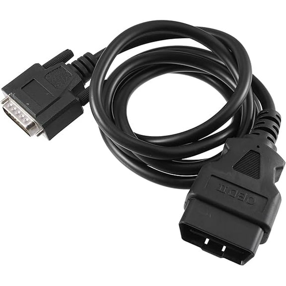 YJJSKEJI 1.5m OBDII OBD2 Male to 15 Pin Male Main Cable Diagnostic Tool Adapter Connector Cable for Autel MaxiDiag Elite MD802 Scanner for NEXIQ USB Link1