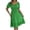Green, variant on Summer Solid Elastic Waist Short Sleeve Casual Mini A-Line Dress for Women with Ruffle Puff Sleeve Loose Crew Neck Purple, L