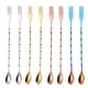 thumbnail image 1 of 8 cucharas de cóctel, varillas para revolver, cucharas de cóctel largas con forma de espiral de acero inoxidable, 26 cm, 4 colores, 1 of 7