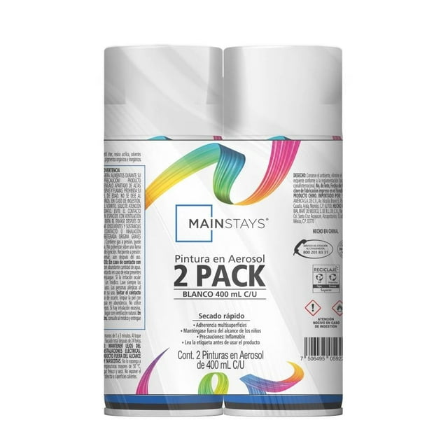 Pintura en Aerosol Mainstays Pintura en aerosol, 2 Pack, 400ml