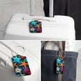 thumbnail image 6 of Square PU Leather 2 Pack Travel Tag - Bag Tag - Suitcase Tag with Privacy Cover and Stainless Steel Ring - Suitable for Travel, Backpack, and Handbag Starfish, 6 of 7