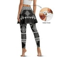 thumbnail image 3 of SCRAWLGOD American Tribal Black White Women's Skirted Leggings with Pocket Breathable Moisture-Wicking Running Tennis Skirted Leggings Stylish Elastic Yoga Pickleball Skirts, XL, 3 of 7