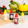 thumbnail image 4 of Mini botella de salsa portátil de dibujos animados, botella de plástico para salsa de tomate, para ensalada japonesa, 4 of 6