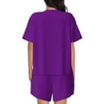 thumbnail image 3 of Lsque Purple Women's Short-Sleeved Pajama Set - 2 Piece Soft and Lightweight Sleepwear Set-, 3 of 9