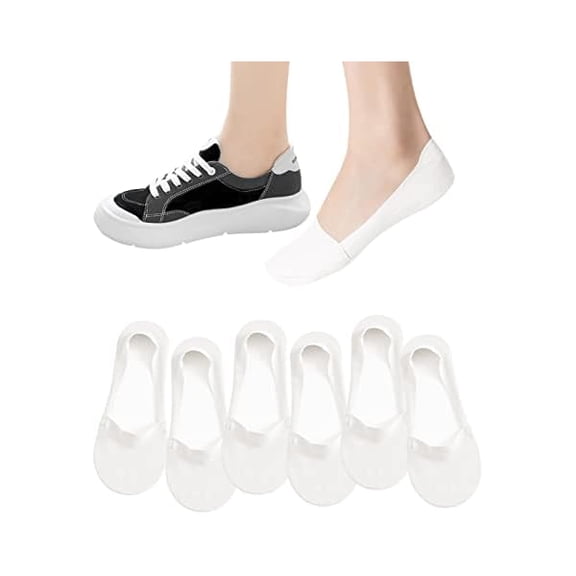 Eryueer 5/6 Pairs No Show Socks Womens Low Cut Liner Non Slip Invisible Hidden Socks for Womens Girls Flat Socks