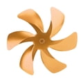 thumbnail image 1 of Aspas de ventilador de estufa de 6 aspas de aleación de aluminio que mejoran la circulación del aire caliente. Aspas de ventilador de estufa de repuesto para ventilador de chimenea dorado., 1 of 14