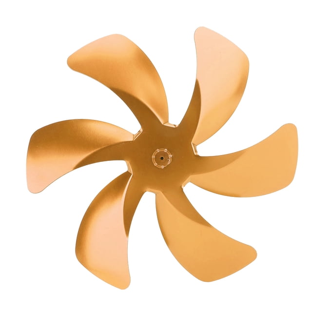 Aspas de ventilador de estufa de 6 aspas de aleación de aluminio que mejoran la circulación del aire caliente. Aspas de ventilador de estufa de repuesto para ventilador de chimenea dorado.
