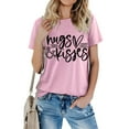 thumbnail image 5 of RKSTN Hauts pour Femmes Saint-Valentin Cœur Lettre Imprimée Mode Blouse Confortable Hauts Tempérament Couleur Unie Col Rond Manches Courtes, 5 of 5