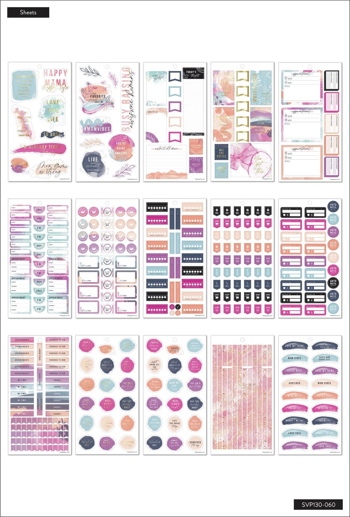 Happy Planner Value Pack Stickers - Happy Mama 732pcs