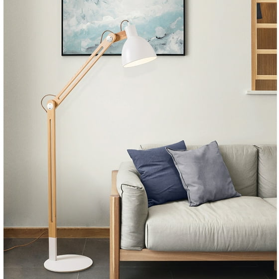 Ubesgoo Led Reading Floor Lamp Standing Light With Foldable Wooden Bracket For Living Room Bedroom