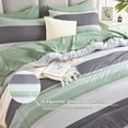 thumbnail image 4 of Queen Comforter Set Sage Green - 7 Pieces Green Striped Bed in a Bag, 4 of 7
