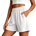 thumbnail image 4 of Utoimkio Women's Crinkle Gauze Shorts,Elastic High Waist with Button Detail Pockets, 4 of 7
