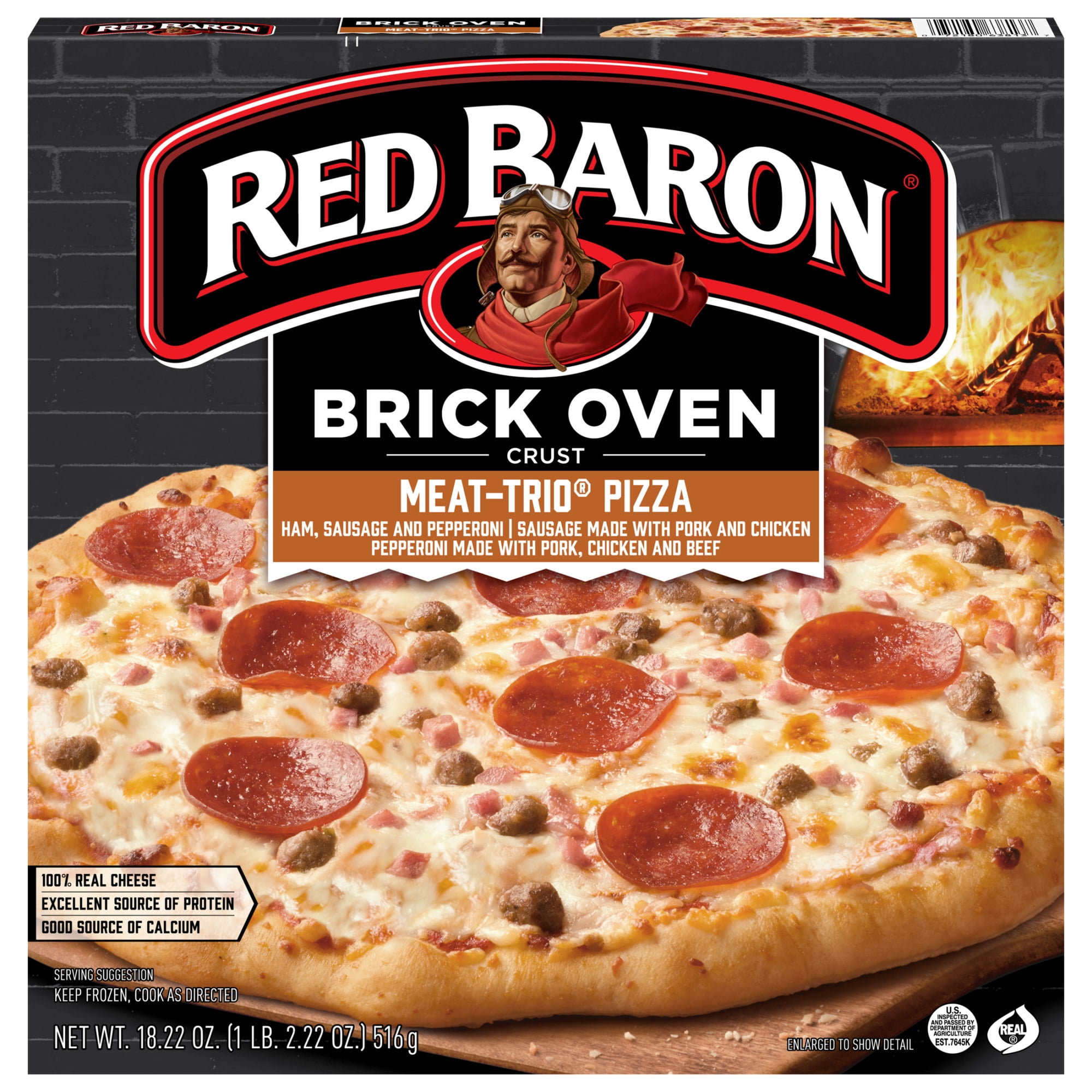 Red Baron Meat Trio Brick Oven Frozen Pizza, 18.22 oz