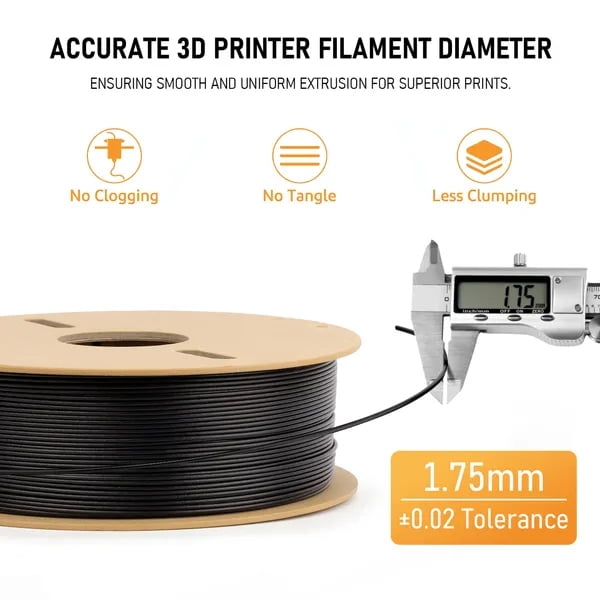 15% Carbon Fiber PETG-CF 3D Printer Filament, High Rigidity Engineering PETG-CF Filament, Matte Wear-Resistant Printing Material for Functional Mechanical Parts, Fits Most 1.75mm FDM Printers