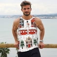 thumbnail image 6 of KLL Christmas Houses Print Men's Muscle Gym Workout Stringer Tank Tops Bodybuilding Fitness T-Shirts Tank Tops Men-4X-Large, 6 of 7