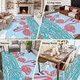 thumbnail image 5 of Summer Cute Flamingo Area Rug 5x8 FT, Non Slip Bedroom Throw Carpet, Cartoon Animal Cloud Blue Sky Washable Soft Floor Carpet Non-Shedding Rug for Living Room Nursery Dorm Office, 5 of 9