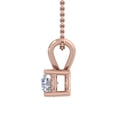 thumbnail image 2 of 1/4 Carat Solitaire Diamond Pendant Necklace in 10K Rose Gold (Silver Chain Included), 2 of 4
