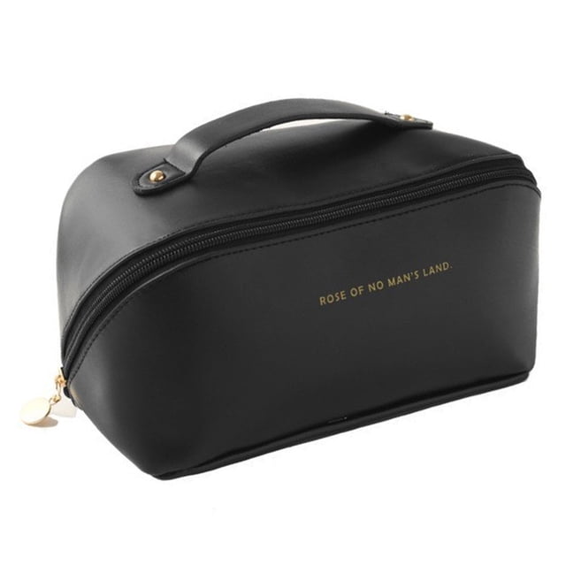 Bolso cosmético portátil del almacenamiento del viaje de lujo ligero de gran capacidad, hecho del cuero de la PU