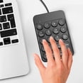 thumbnail image 6 of Corded 19 Key Corded Mechanical Numeric Keypad USB External Keyboard Notebook, 6 of 11