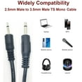 thumbnail image 4 of 2pcs 1ft 2.5mm Mono Male to 3.5mm Mono Monaural TS Male Jack Plug 12V Trigger Audio Adapter Connector Cable for Logitech Harmony Hub Parasound Amp, 4 of 14