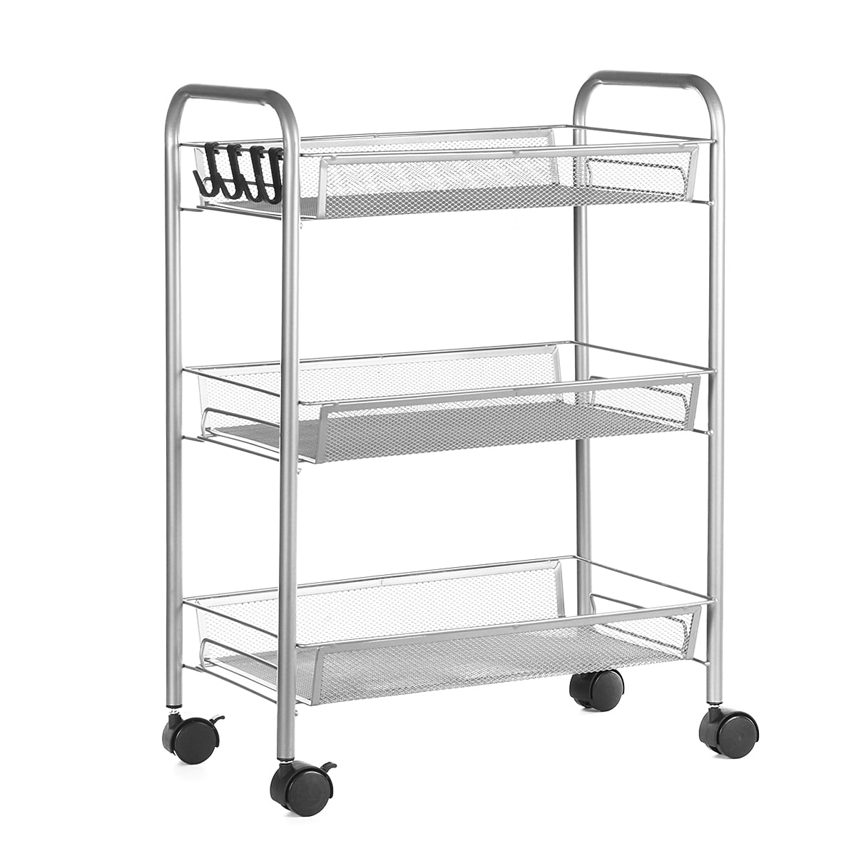 4-Tier Rolling Storage Cart+Wheel Trolley Laundry Kitchen Rack Shelf Organizer 