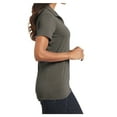thumbnail image 3 of Womens Cotton Touch Performance Polyester/Spandex Polo T-Shirt Grey Smoke X-Small, 3 of 6