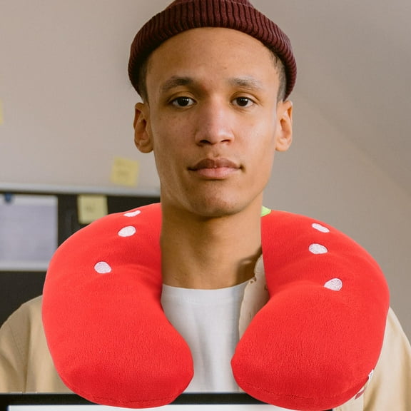 NIYANGLE Portable Pillow U Shape Neck Pillow Plush PP Cotton 1Pack 11.4x11in Neck Support for Travel and Driving