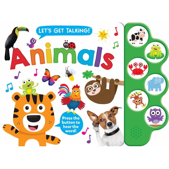 Libro de sonidos para niños Kidsbooks Vamos a hablar: Animales, 6 botones