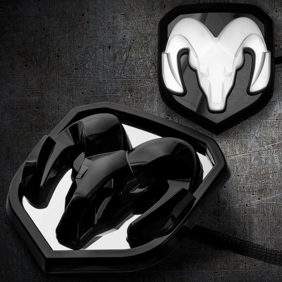2009-18 RAM Lighted Grille Emblem,Black/Chrome