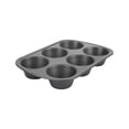 thumbnail image 4 of Molde para magdalenas GoodCook Everyday, antiadherente, acero, tamaño Jumbo, 6 tazas, gris, 4 of 7