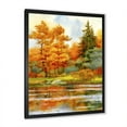 thumbnail image 2 of Designart 'Autumn Forest By The Lake Side III' Lake House Framed Art Print, 2 of 4