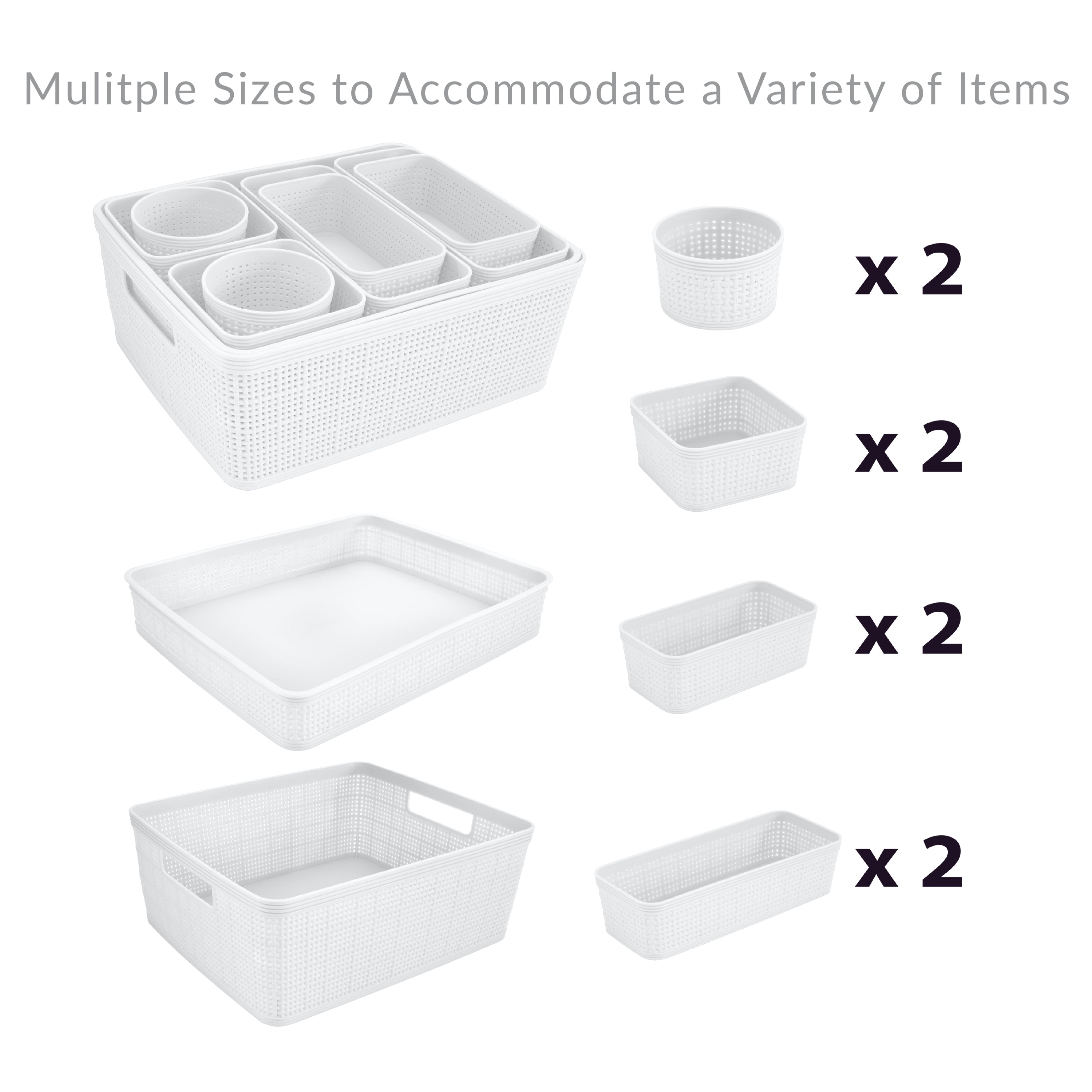 Simplify Grey Organizing Set (10-Pack), Gray