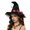 Red, variant on QWERTY Velvet Lace Witch Hat Wide Brim Tapered Elegant Bow Gothic Party Halloween Accessories