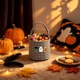 thumbnail image 6 of Ouuluon Sturdy Halloween Plaid Storage Basket, 9x9 inch Ghost Pumpkin Decorative Handheld Basket for Home Party, 6 of 6