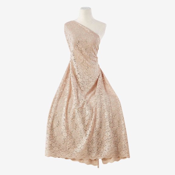 Zelouf Fancy Lace Trans Glitter , Sewing, DIY, Crafts Fabric by the Yard, Taupe Envy, 3 Yard