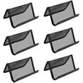 thumbnail image 1 of Tarjetero de malla metálica negra, organizador de tarjetas de visita para escritorio, tarjeta de presentación de oficina (negro, paquete de 6), 1 of 5