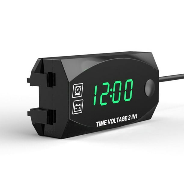Speravity Voltímetro de motocicleta LED IP67 Medidor de voltaje de CC Fijación portátil Probador electrónico Reloj Voltímetro Luz verde al aire libre Type3 NO3 Speravity VI015625-03