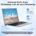 thumbnail image 6 of ZARSU 14" FHD Business Laptop, Intel Quad-Core 2.6GHz, 8GB RAM 256GB SSD, Windows 11, Office 2026, WiFi5 BT5.0, Silver for Student & Office, 6 of 6