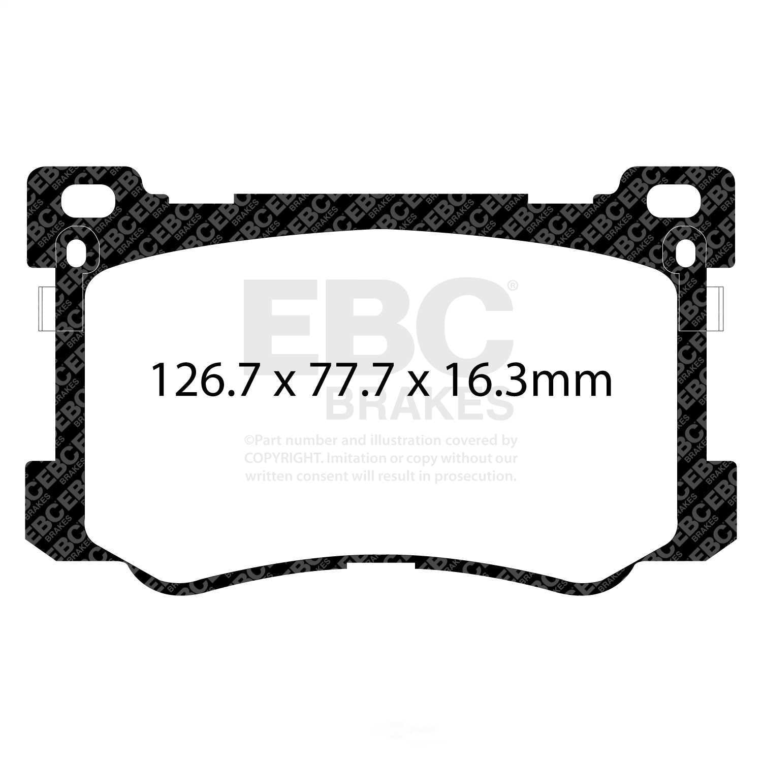 EBC Brakes Redstuff Premium Fast Street Pad For All Engine Sizes Fits select: 2015-2016 HYUNDAI GENESIS, 2017-2020 GENESIS G80